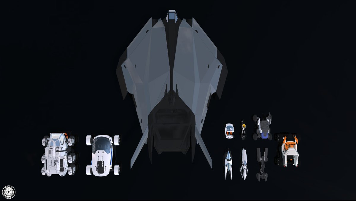 The CNOU Nomad could carry some of the land vehicles. 

Has anyone tried it with rovers and buggies yet?

#StarCitizen #FleetView