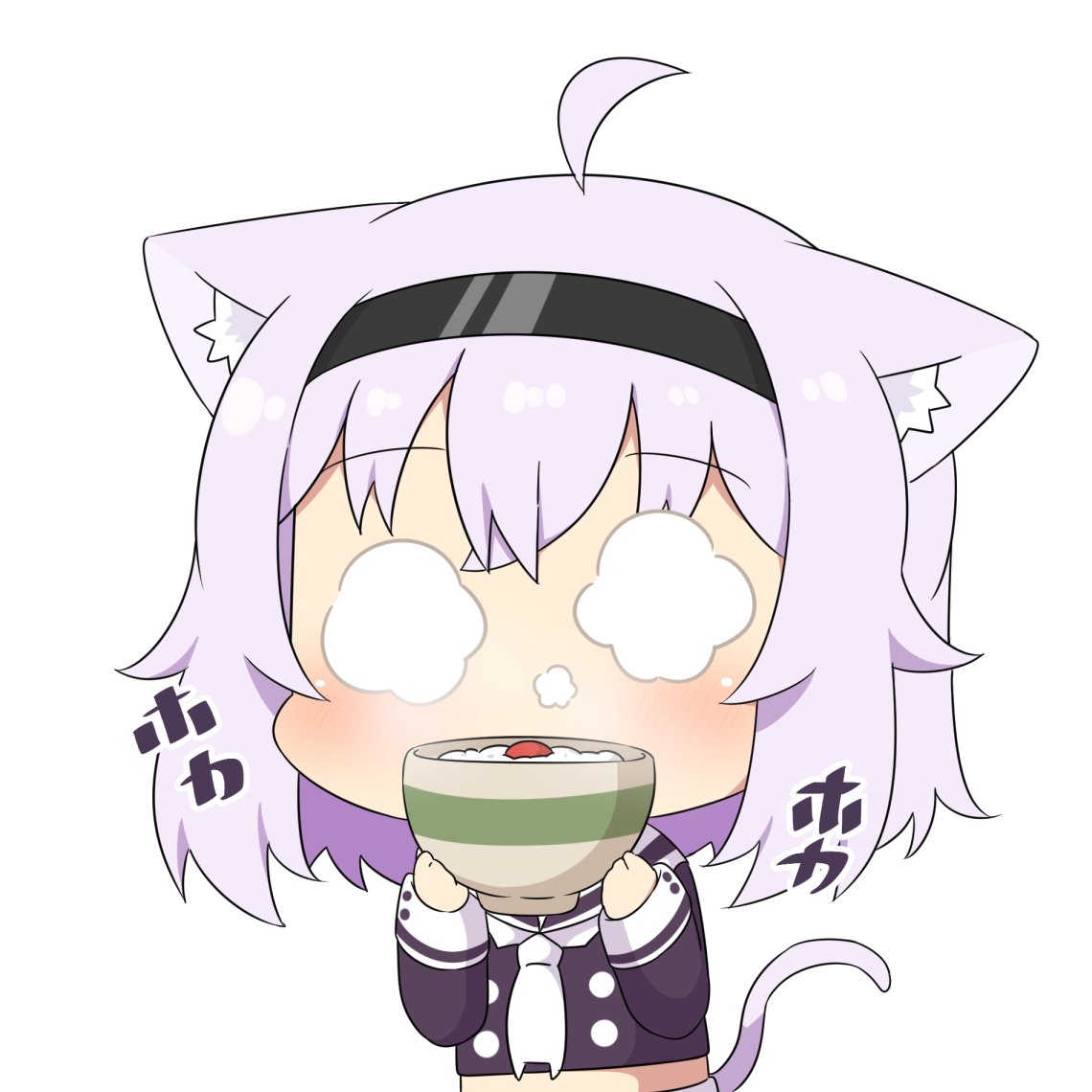 猫又おかゆ 「最近ご飯で遊びがち #絵かゆ 」|トゥーミのイラスト