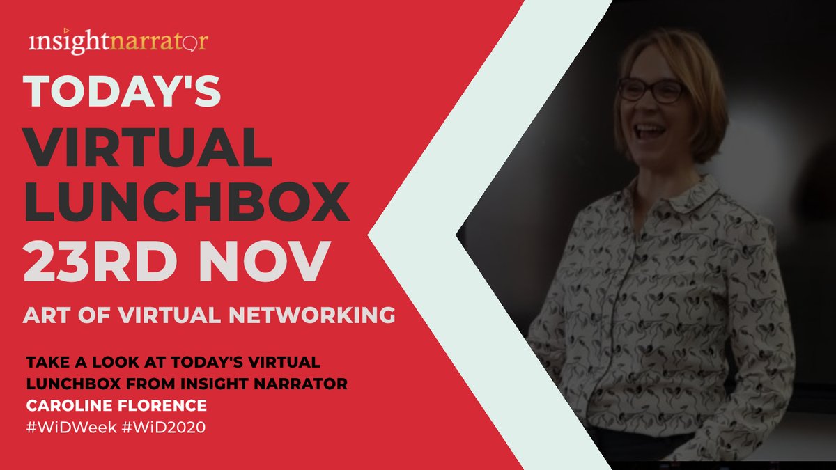 Welcome to #WiDWeek! Today and every day at noon we'll bring you a virtual lunchbox from <a href="/InsightNarrator/">Caroline Florence</a>. Today's topic is 'The Art of Virtual Networking'. Enjoy!
#womenindata #womenintech #data