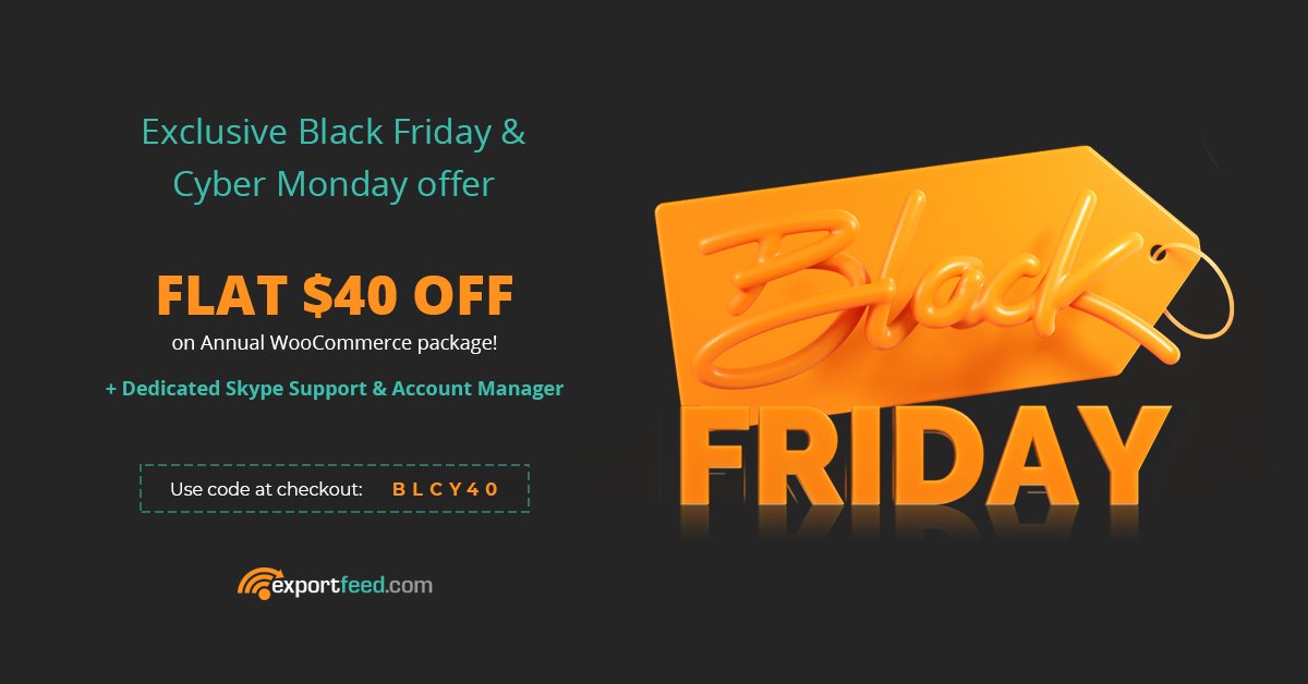 exportfeed's tweet photo. We're super excited to announce a limited-time offer to celebrate Black Friday &amp; Cyber Monday with our WooCommerce Annual package! 🎉
Grab it while it lasts ⏳⏲

Use code at checkout: BLCY40

▶ https://t.co/LmSkzIBKLY

#BlackFriday #CyberMonday #ecommerce https://t.co/vm2if1avU7