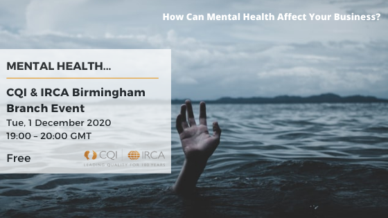 Temple_QMS's tweet photo. Our final CQI Birmingham branch event for 2020 with Lynn Smith,  from Stellar Mind.  This free-to-attend event webinar will help raise awareness of mental health within the workplace. Register here: https://t.co/5KZWzOzUxu
#mentalhealth #culture #stigma #CQI #wellbeing https://t.co/bgJIYZCBmp