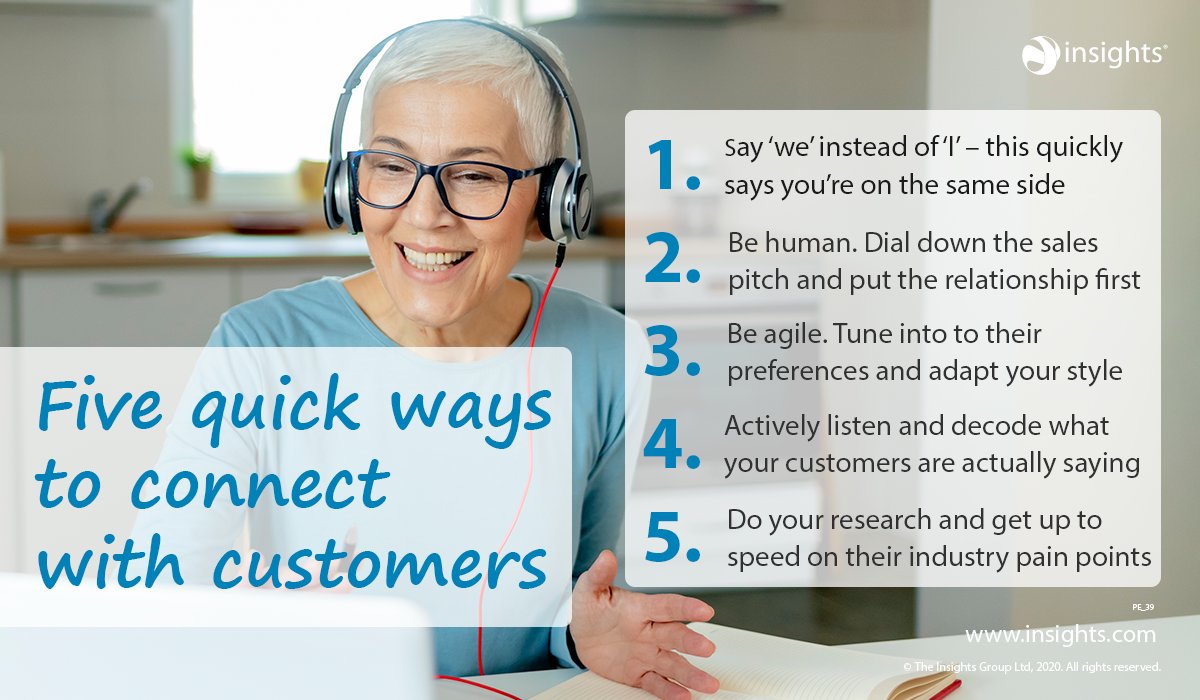 Insights's tweet photo. Speaking to a customer today?
Sometimes it’s the small things that make a difference to your customer conversations, such as using ‘we’ instead of ‘I’ or getting up to speed on the pain points in their particular industry.
https://t.co/j1VCMJyXsa
#connectingwithcustomers https://t.co/jiSm7BJMjy