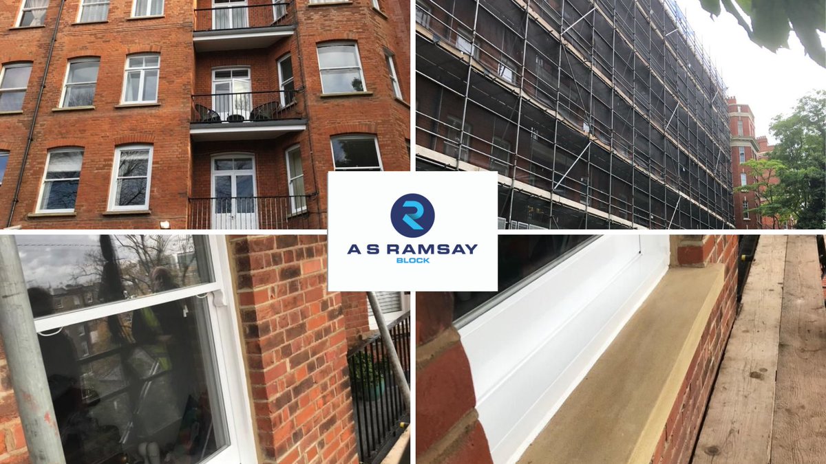 A_S_Ramsay's tweet photo. #externalrefurbishment for one of our repeat clients in association with @HarrisAssociat1 Extensive masonry repairs, #sashwindow refurbishment using #repaircare systems, redecoration #waterproofing to balconies using Garland #whiteknightplus products.
#blockmanagement #asramsay https://t.co/iVZWNS0UXF