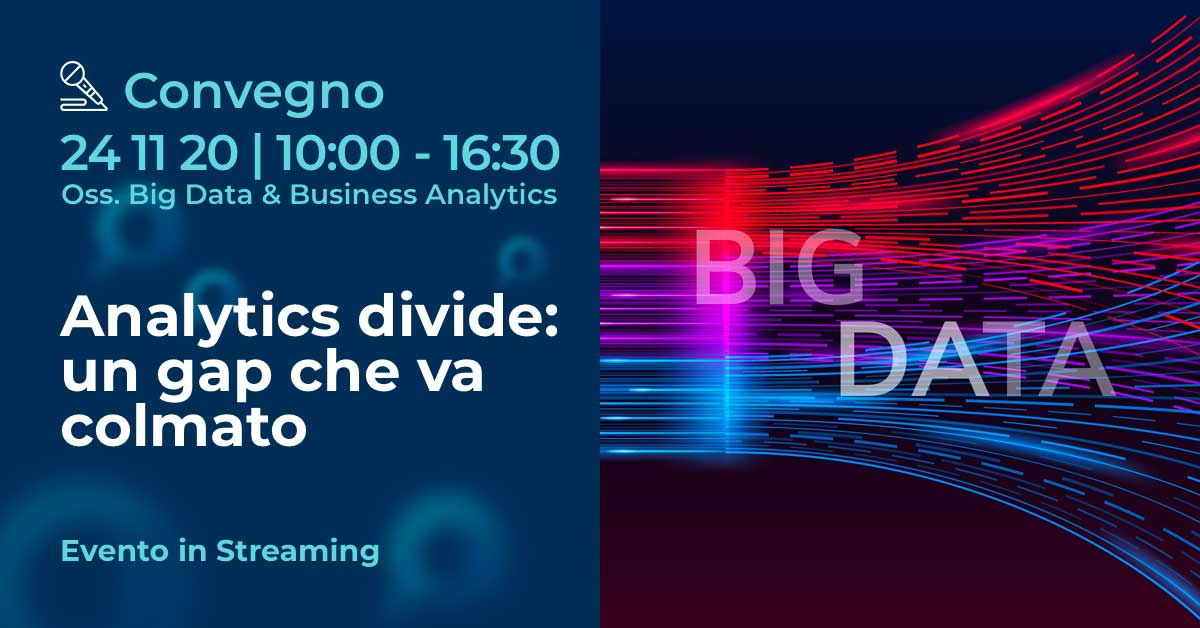 dicoweb's tweet photo. 📌#SaveTheDate
Qual è stato l’impatto del #Covid19 sulla gestione e analisi dei #dati? 📊
🔜Domani #24novembre la presentazione dei risultati dell'Osservatorio "#BigData & Business #Analitycs" di @Osserv_Digital.
Segui la diretta👉https://t.co/0586zeIkPY
#OssBigData #OBDA20 https://t.co/8FNw9xveyZ