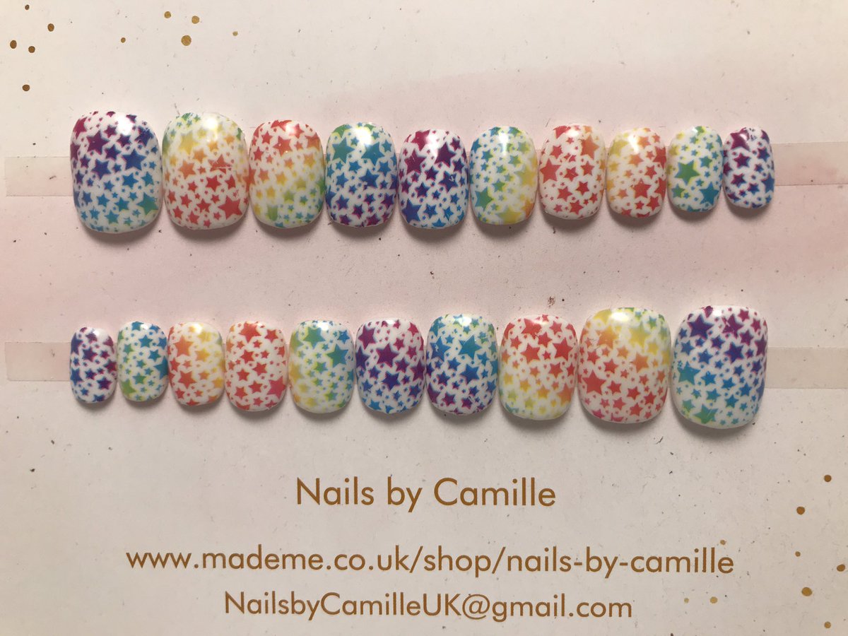 NailsbyCamilleM's tweet photo. This mornings custom set of nails are these gorgeous short square pride nails.  And I have to admit, I absolutely love them, and the story behind their creation 🥰

#pridenails #rainbownails #starnails #pride #rainbow #lbgtqcommunity #lbgtq #lbgtqpride #lbgtq🌈 #lbgtqsupport https://t.co/lNtdpA9czZ
