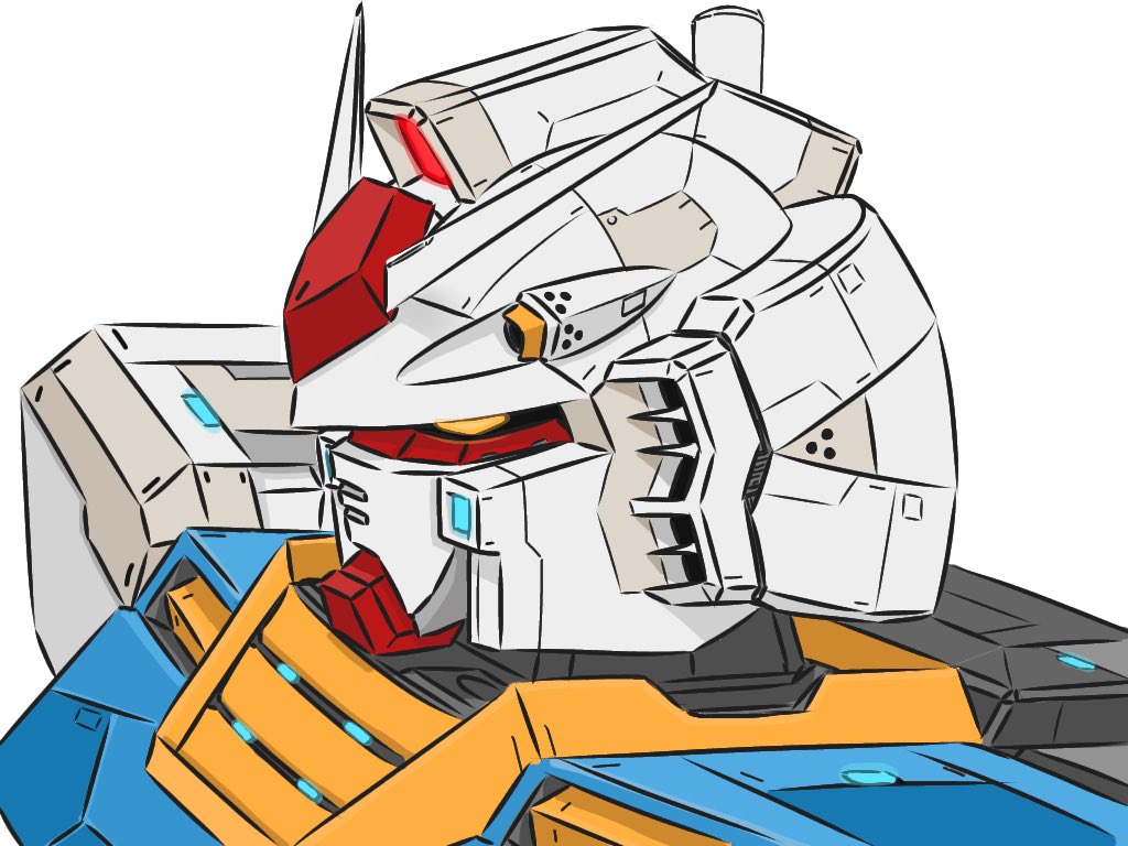 rx-78-2 robot v-fin no humans solo mecha white background mobile suit  illustration images