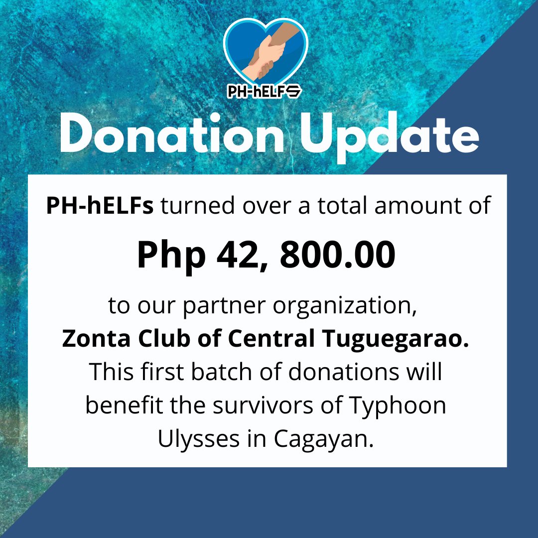 PHhELFs's tweet photo. Team PH-hELFs, with our partners Leeteuk Best Leader page and Papsi Suju, has turned over its first donation to our chosen organization, the Zonta Club of Central Tuguegarao today, November 23, 2020.

We would like to thank the donors who supported our cause. 

#SJ_Gives_hELF 💙 https://t.co/XmDleT9Tc9