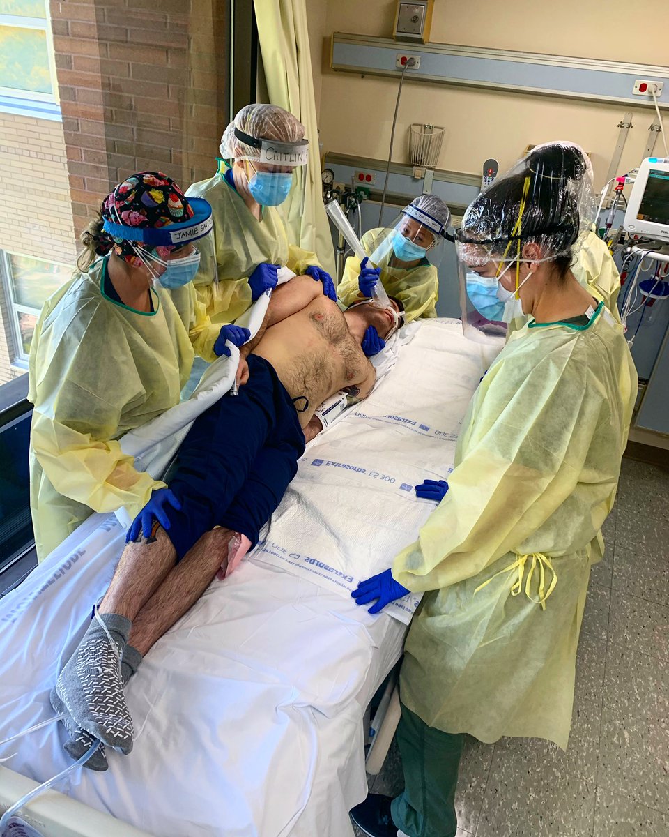 MontefiorePMR's tweet photo. Proning patients with a ARDS from COVID-19 can be a useful tool to help improve oxygenation and decrease the length of time on mechanical ventilation. #StopTheSpread #MaskUpNewYork #Montefiore https://t.co/JCiOgq5PfE