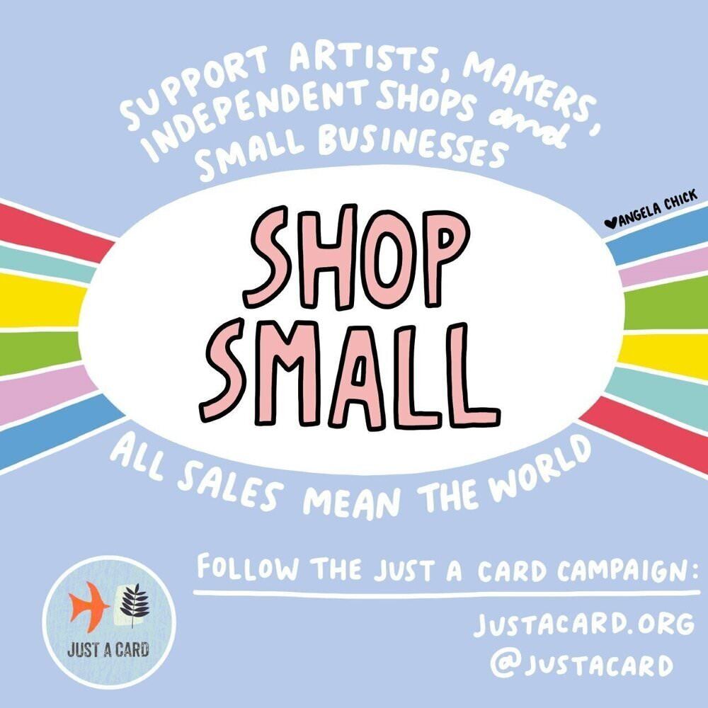Support artists, makers, independent shops and small businesses with <a href="/Justacard1/">JUST A CARD</a>'s Indie Week. All sales really do mean the world to us! #ShopSmall
