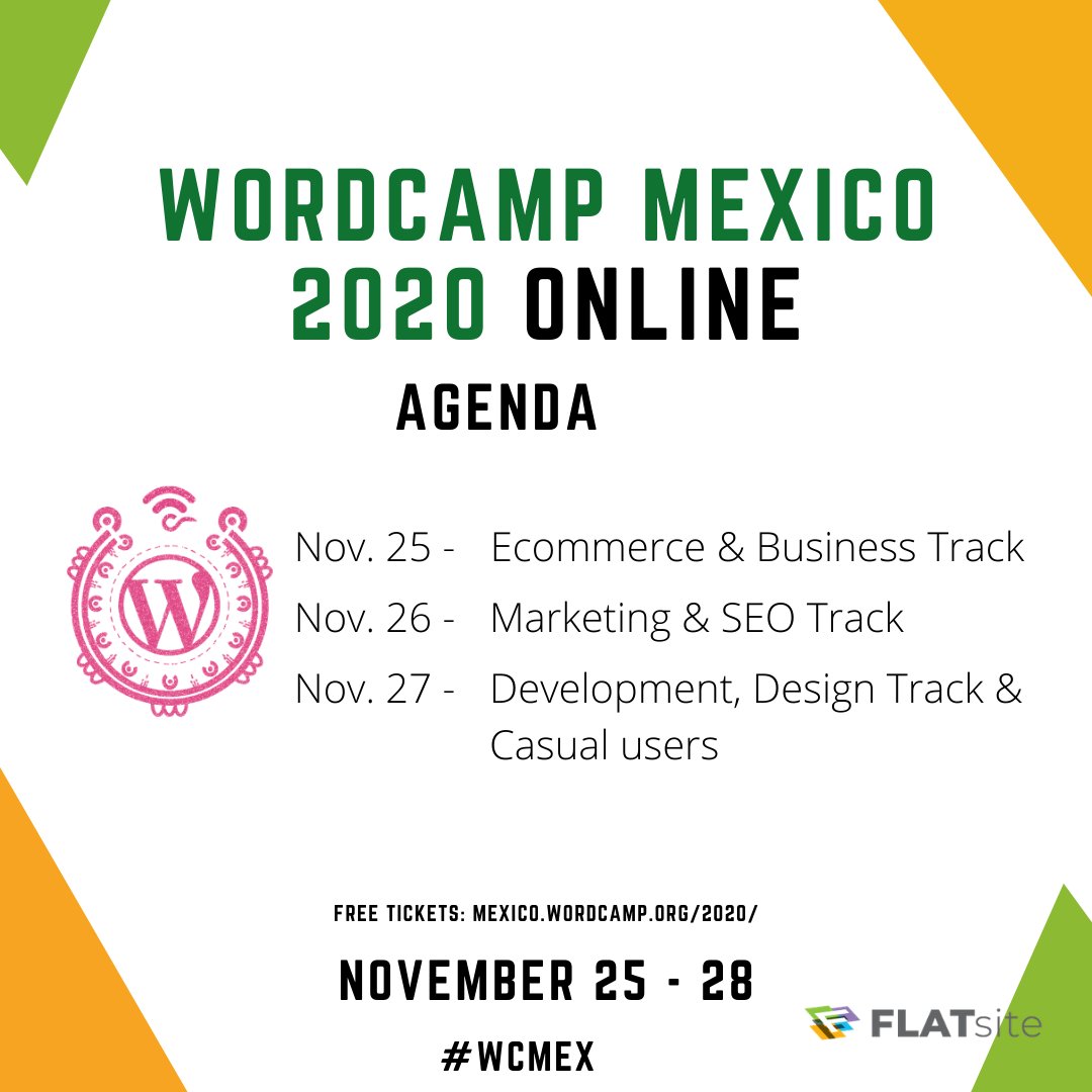 FLATsite_'s tweet photo. WordCamp Mexico is less 72 hours away! Here's a bite of what you can expect at #WCMEX

#WordPress #FLATsite #gostatic #staticsite https://t.co/oUCTqKGU04