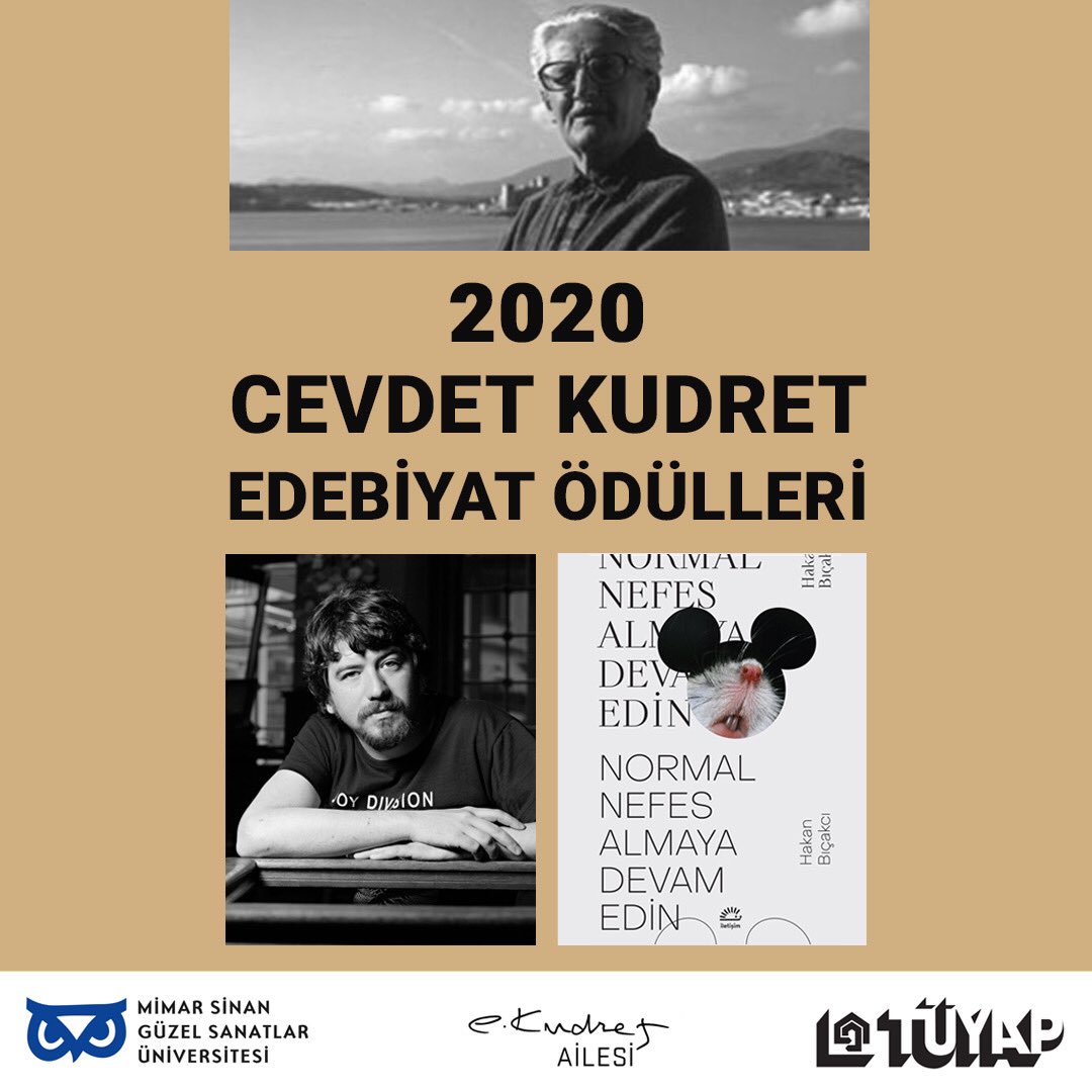 Cevdet_Kudret's tweet photo. 2020 Cevdet Kudret Edebiyat Ödülü,  Hakan Bıçakcı’nın Normal Nefes Almaya Devam Edin kitabına verildi. 

🔎 https://t.co/4gmnot1bUz

#CevdetKudretÖdülü
@HakanBicakci 
@msgsuniversite 
@Tuyap
@iletisimyayin https://t.co/xrCDV1IKft