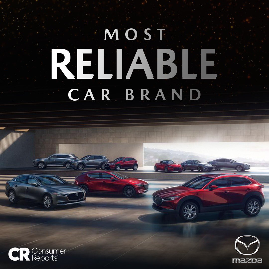 Mazda_UAE's tweet photo. We are proud to inform you that Mazda has been ranked no. 1 in ConsumerReports Auto Reliability Survey 2020 as the Most Reliable Brand. We welcome you to book yours and be part of the Mazda family.
#MazdaUAE #CelebrateDriving #FeelAlive #ReliableCar #MostReliableCar https://t.co/KBj6ugX6ox