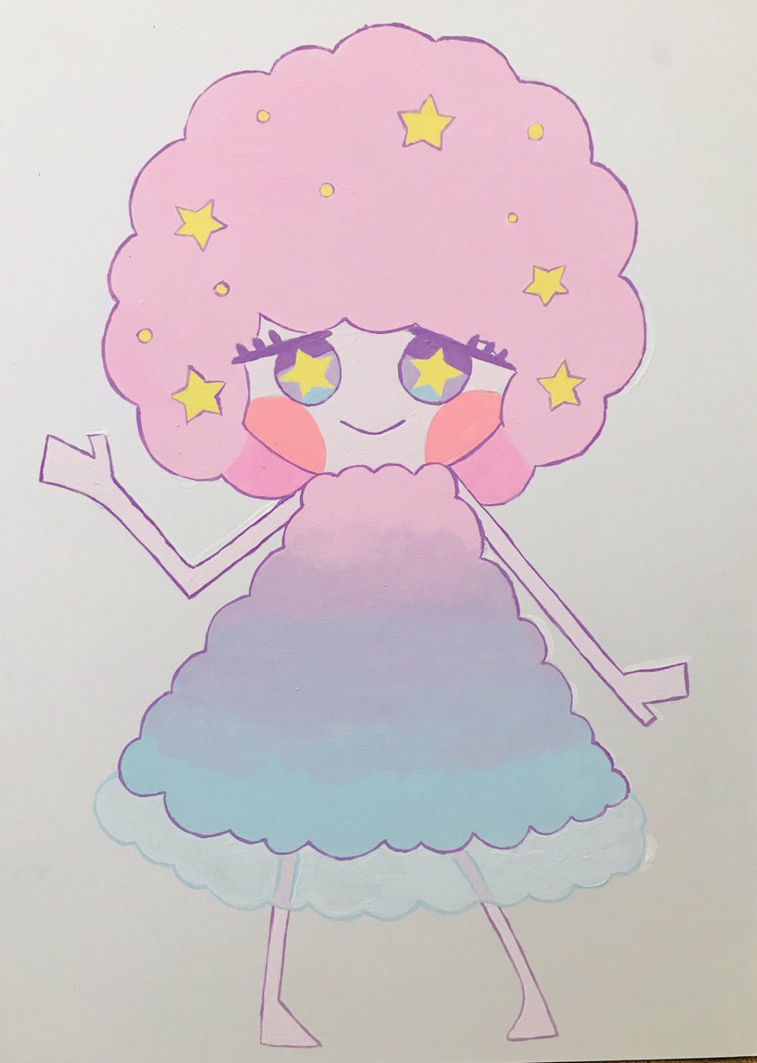 食べ物をキャラクター化するという課題で描いたわたあめ 原宿とかで売っている感じ うにじろうのイラスト 食べ物をキャラクター化するという課題で描いたわたあめ 原宿とかで売っている感じ うにじろうのイラスト