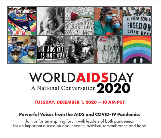 HIVStoryProject's tweet photo. "World AIDS Day 2020 – A National Conversation" will be presented virtually by National @AIDS_Memorial on Tuesday, Dec 1, 2020, beginning at 10am PT at: https://t.co/99aCoRbH53.
More details: 👉 https://t.co/esbGXdPtiH
#WORLDAIDSDAY2020 #WorldAIDSDay #AIDS #HIV #LifeAfterAIDS https://t.co/EnAsGI2EaA