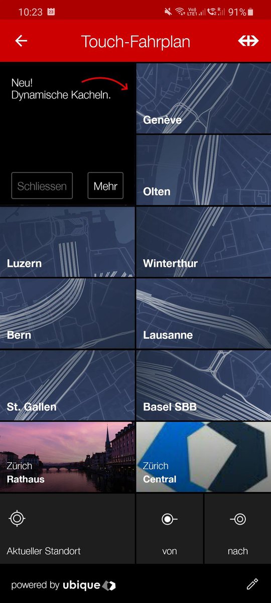 SBB Mobile v11.5.3 für Android!
- Neu mit dem Touch-Fahrplan 2.0