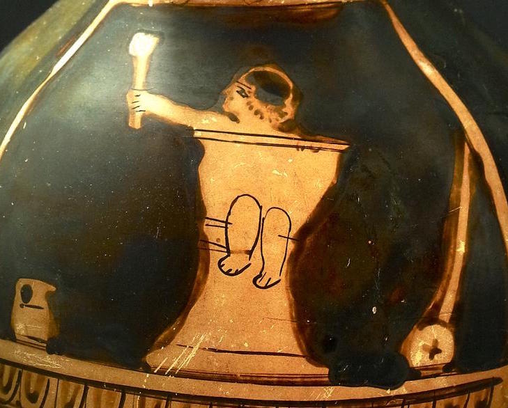 RosieWyles's tweet photo. This gives a whole new meaning to 'toilet scene' in Greek pottery. Innocently researching a pull-along toy, I stumbled across this. I had never thought about what ancient Greek potties looked like...and now I know. Image © Trustees @britishmuseum #childhood #pottytraining #chous https://t.co/VZzMVEivAO