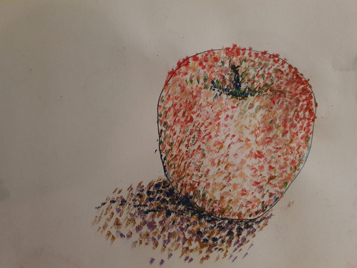 OasisArtBox's tweet photo. We did #colourtheory and #quickstudies of #apples in #artgroup today, including #pointillism #creativefun @TheOasisCharity Contact bagnallproject@oasispartnership.org if you would like to join us! #chesham #communityart https://t.co/NDUMTsrhQf