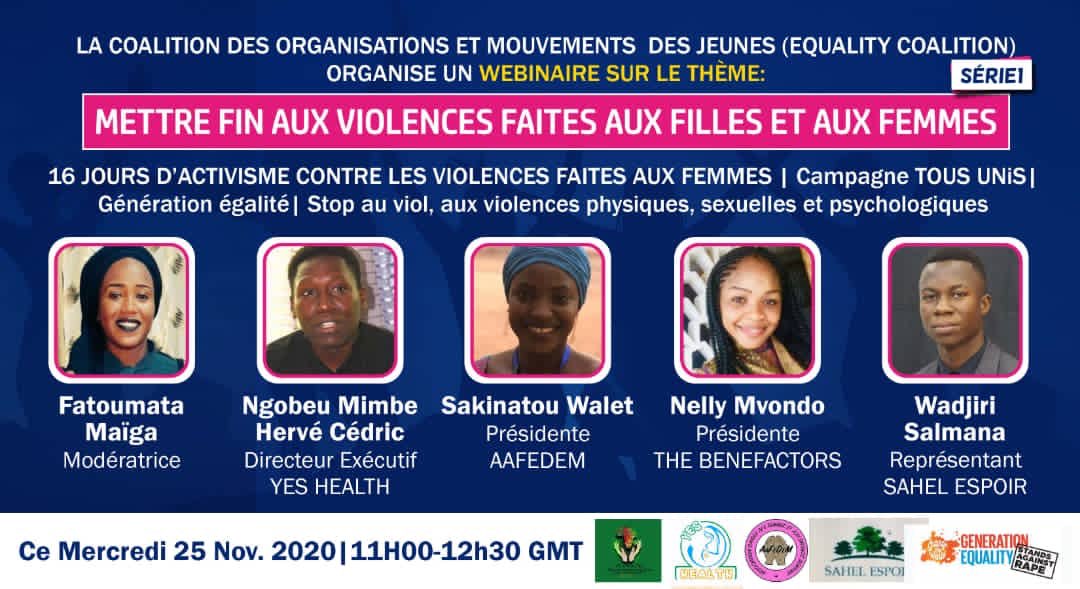 L’association d’aide aux femmes et enfants démunis donnera son avis le 25 novembre lors du webinair de #Equalitycoalition sur le thème de #VBG et participera aux 16 jours d’activismes contre les #VBG  #StopVBG #OrangezLeMonde #GenerationEquality