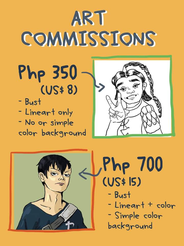 wildlingchild's tweet photo. 🌞Commissions open!🌛 I can do lineart, portraits, and full body illustrations of your loved ones, OCs, and favorite characters. I can also do chibis for Php 250 🥰
More of my work: https://t.co/zoB1BBv1UA
Email: wildlingchild@gmail.com #artph #commissionsopen https://t.co/g1GgjUqLt2