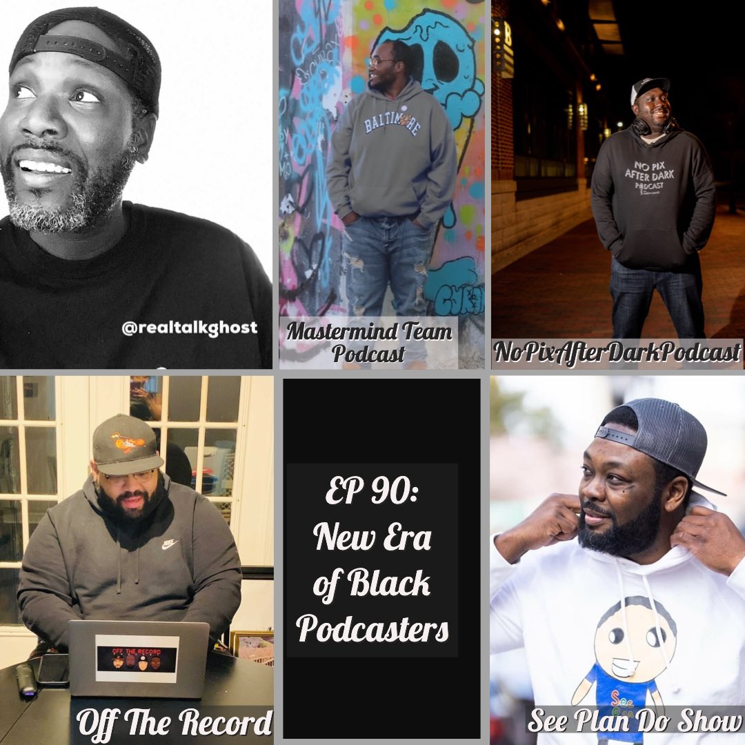 NoPiXAfterDark's tweet photo. EP 90: New Era of Black Podcasters 
@NoPiXAfterDark welcomes podcast hosts Mike w/ @OTR_Pod  Ghost w/@GhostandBigG ,Rob Lee w/ @MTRpodcasts &amp; Garry with see do plan show. We discuss why we all started our podcast, target audiences, entanglements. Black podcasters coming together https://t.co/N9ywRhf7Sv
