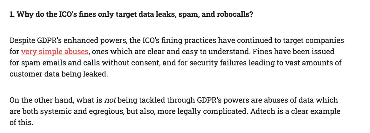 Question one: Why do the ICO’s fines only target data leaks, spam, and robocalls?