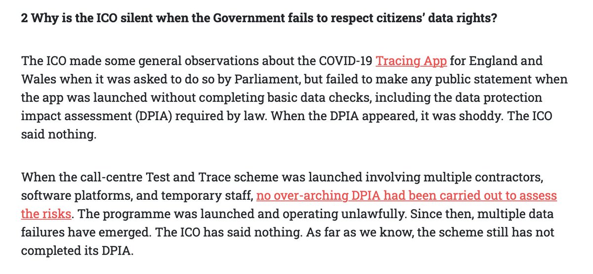 Question two: Why is the ICO silent when the Government fails to respect citizens’ data rights?