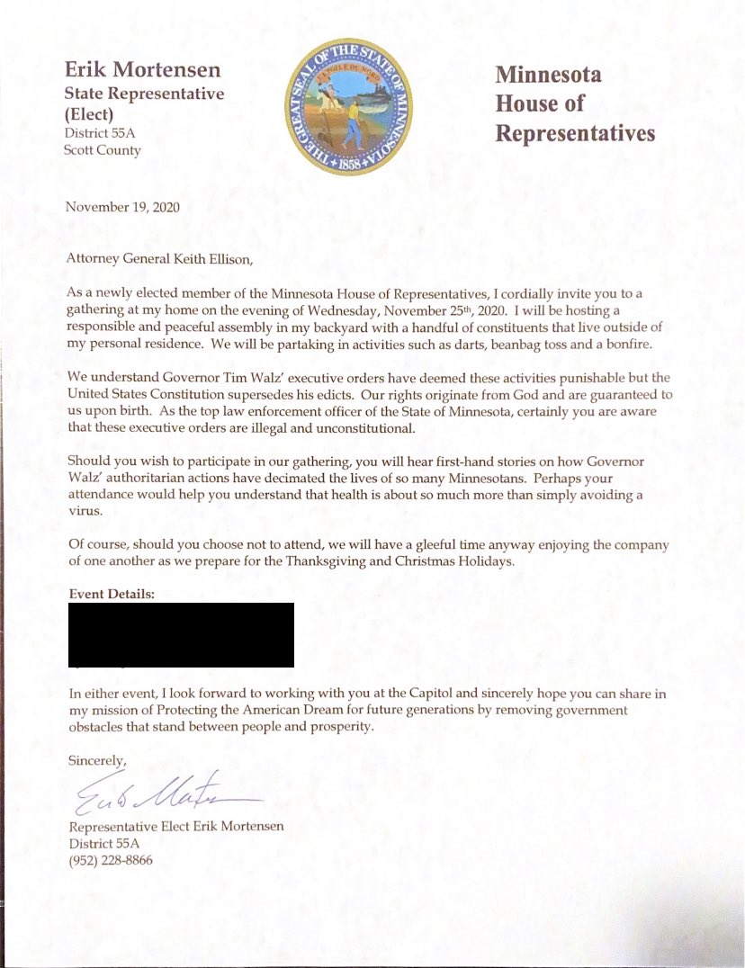 MortForUs's tweet photo. #StandUpToWalz
Governor Tim Walz has gone too far and I will not obey his illegal and unconstitutional orders telling me who I can have at my own house. Will you stand with me?  Sign our petition here: https://t.co/tZ7eBMDs16 https://t.co/W9S8zmAEYG