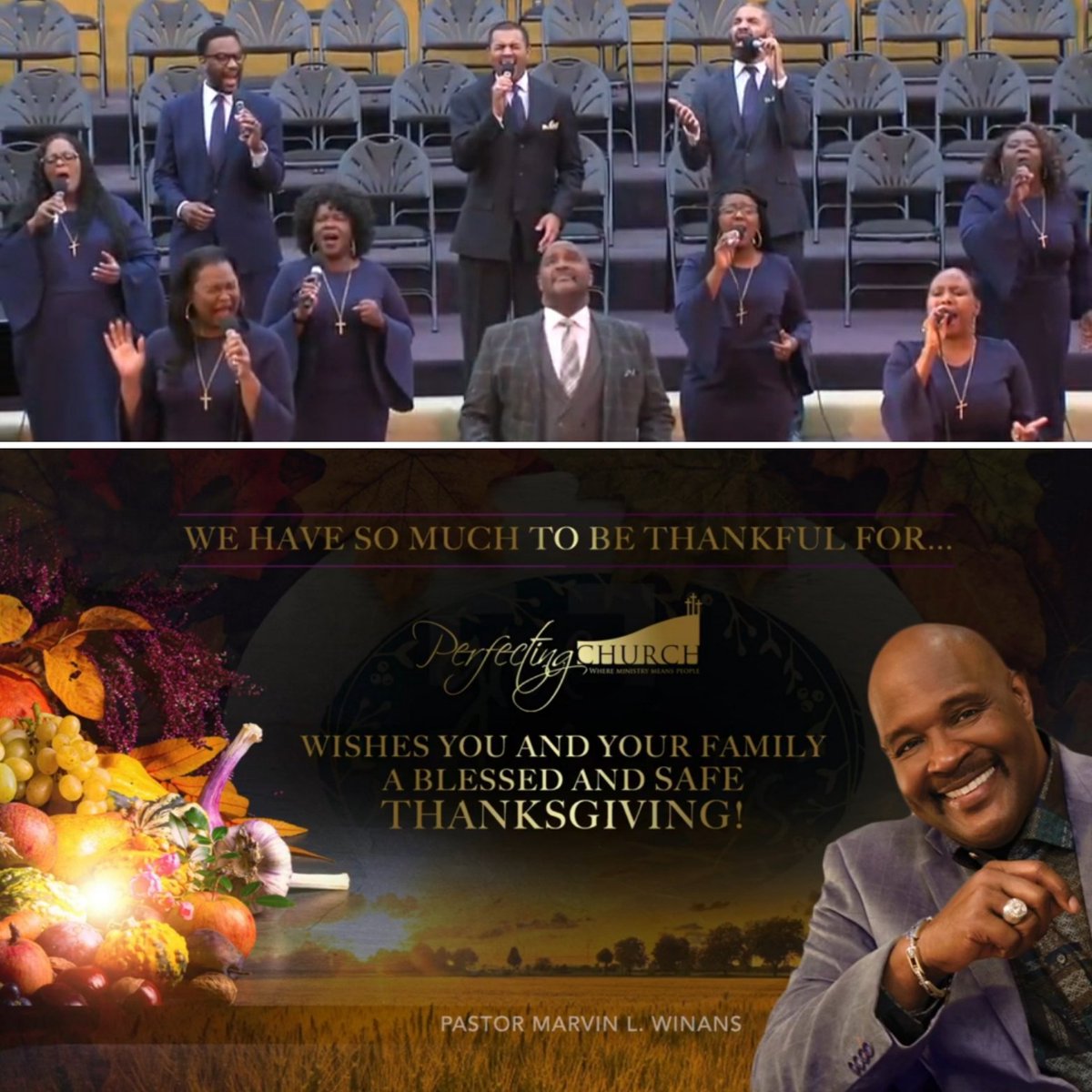 gvisionmib's tweet photo. Bishop @marvinwinans
delivered an anointed word @PerfectingC 'I Hope You're Talking Thanks'. May your time shared w/loved ones reflect God's heart &amp; love. BLESSINGS! https://t.co/9e7Y7xnRFO https://t.co/AX746dHdie