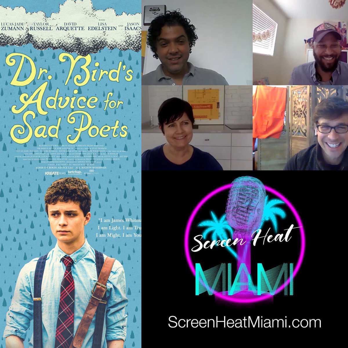 screenheatmiami's tweet photo. The latest #ScreenHeatMiami podcast is live featuring the filmmakers behind the upcoming Amazon exclusive @DrBirdsAdvice! Listen here: https://t.co/NVDrG23nTT https://t.co/kmp0m881su