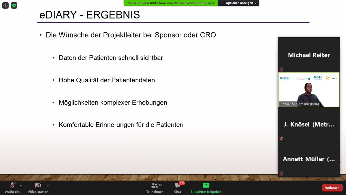 MichaelReiterPR's tweet photo. #DVMD2020 Richard Schlomann, X-act Cologne: Elektronische #Patiententagebücher = #ePRO #eDiary auf dem Wunschzettel vieler Projektleiter #CRO #Sponsoren; Fallbeispiel funktionierte nicht wie getestet + erwartet. Grund: zB Faktor Mensch/ manchmal funktioniert es auf Papier besser https://t.co/rQZ36H1scW