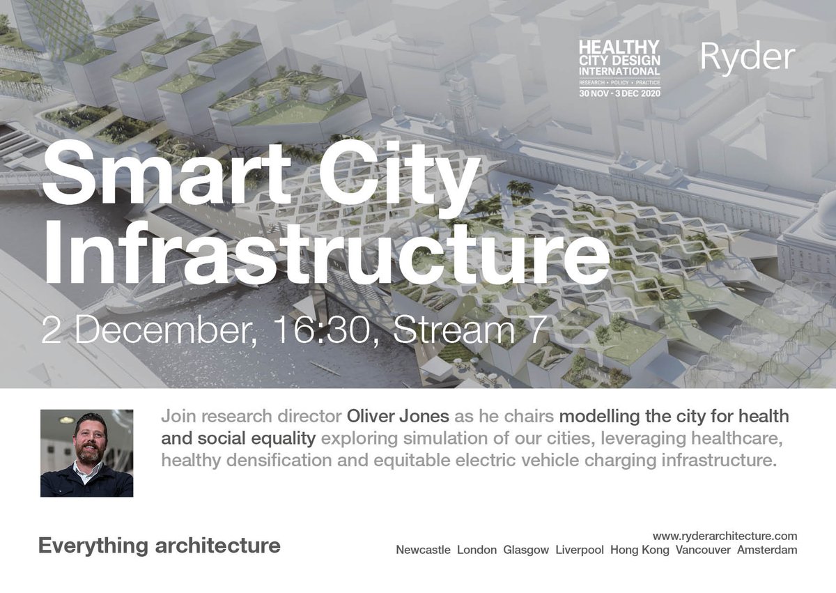 Ryder1953's tweet photo. Join Ryder's Oliver Jones as he continues the smart city conversation by chairing @HCD_2020's modelling the city for health and social equality, exploring simulation of our cities, leveraging healthcare, healthy densification &amp; more on 2 December https://t.co/kSdL6s51EV

#HCD2020 https://t.co/Y2auCODR9L