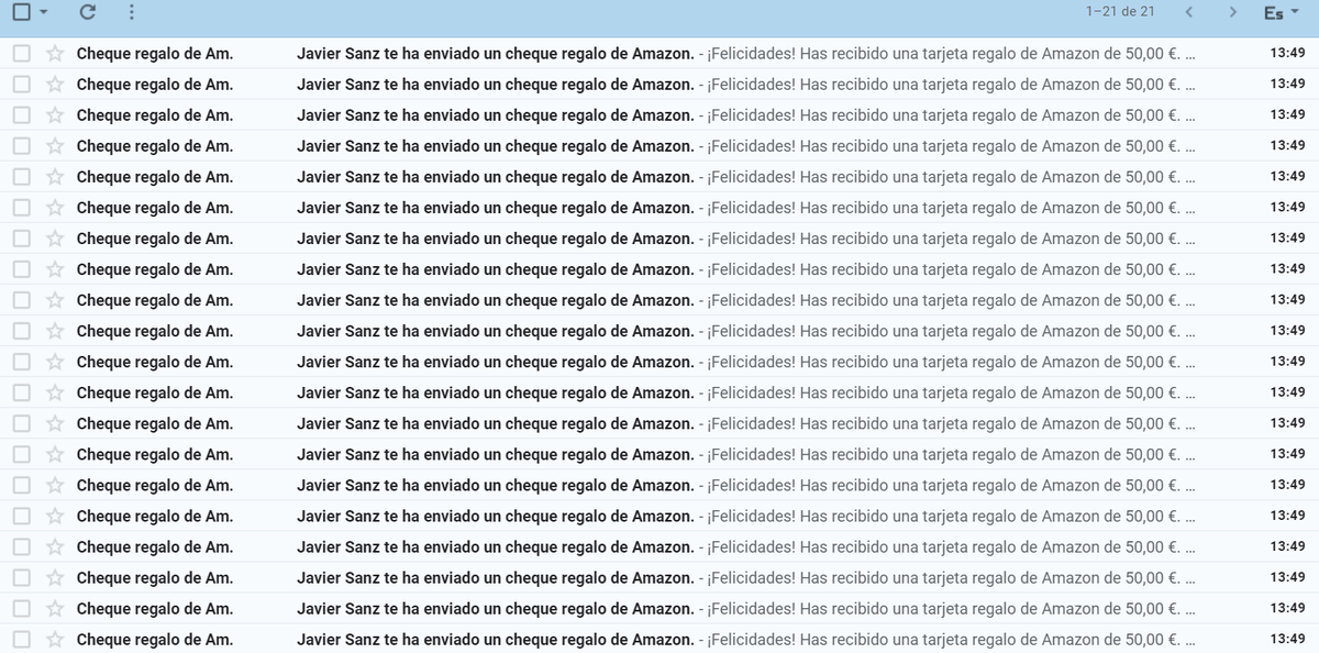 JavierSanz's tweet photo. Empezamos el reparto de los bonos de 50€ de Amazon a los ganadores de los Premios #ADSLZoneClipset ¡Premiados en @adslzone ! https://t.co/beuVEVUzIJ
