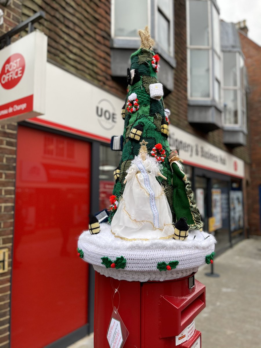 Bit of a Charles Dickens themed tree for post box number 5 with the ghosts of Christmas past, present and future