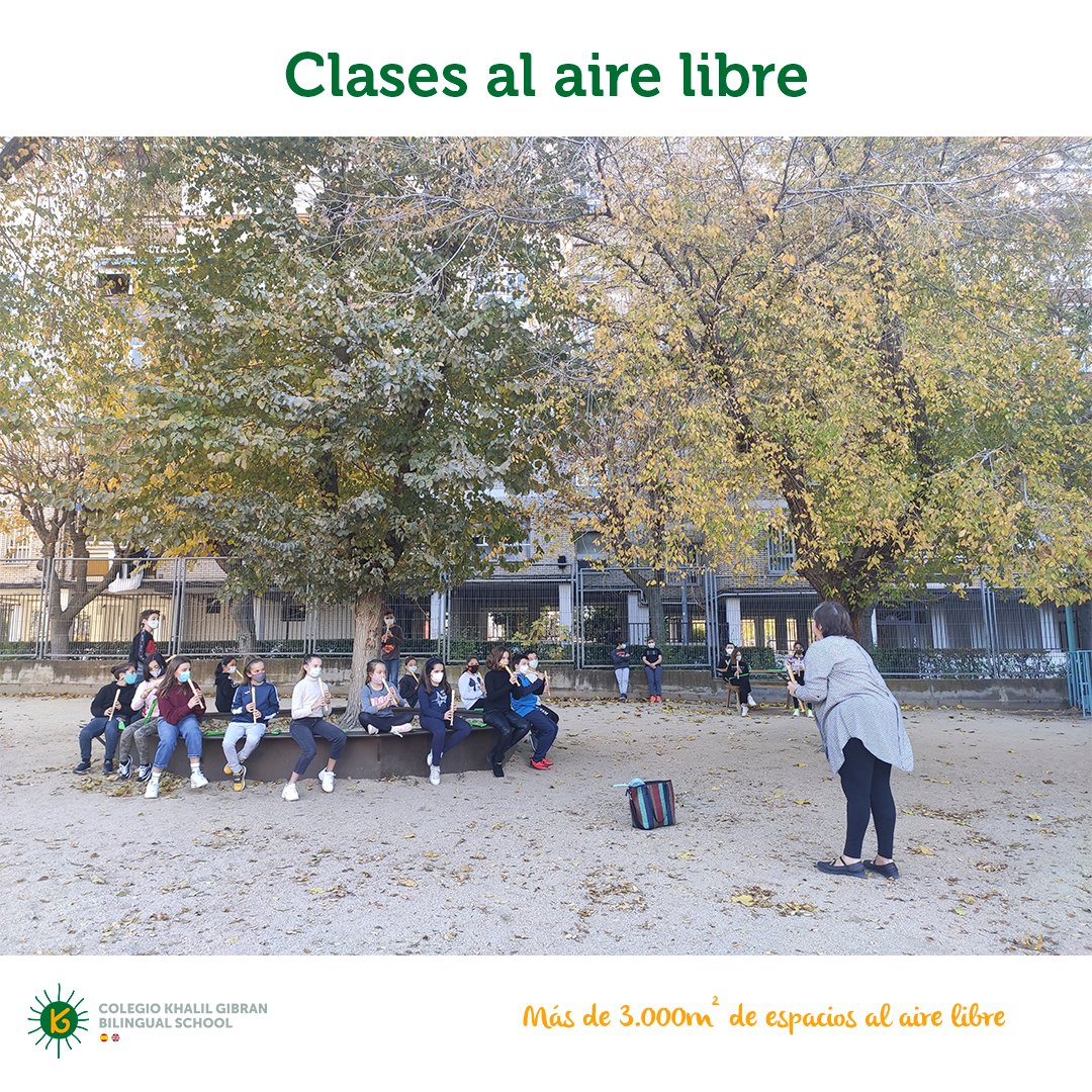 CKhalilGibran's tweet photo. ☀️Siempre que el tiempo nos deja, aprovechamos los más de 3.000m² de espacios al aire libre que tenemos para dar las #clases en el #exterior.
🎶Esta vez han disfrutado de su clase de música en el patio, los alumnos de 5º de Educación Primaria

#Fuenlabrada https://t.co/HxnRiZg7XC