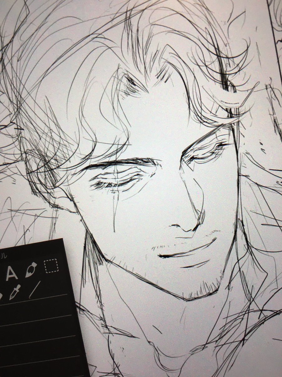 伏し目描くの楽しい～!
明日以降続き描きます 