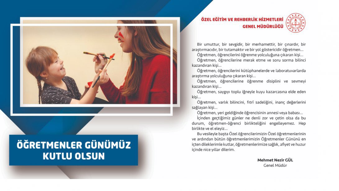 Genel Müdürümüz Sayın Mehmet Nezir GÜL’ün 24 Kasım Öğretmenler Günü Kutlama Mesajı
<a href="/mehmetnezirg/">mehmet nezir gül</a>