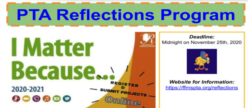FFMS_Falcons's tweet photo. https://t.co/8AYhHUoMdi Deadline for our annual reflections program coming soon! Get creative #falconscreate https://t.co/GfM7uYvS2z