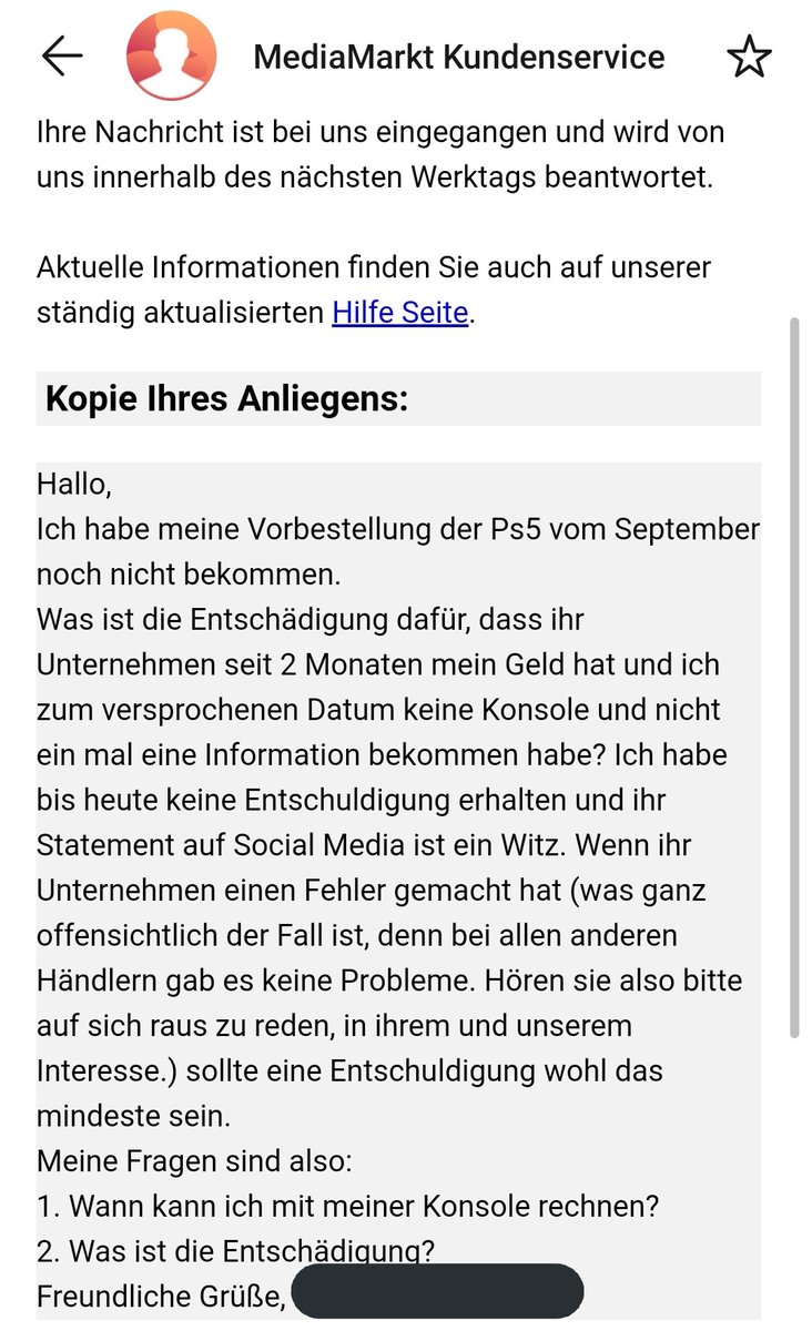 bersdorf's tweet photo. Mal sehen, ob ich darauf überhaupt eine Antwort bekomme. #Ps5 #MediaMarkt #WoBleibtMeinePS5 https://t.co/jyAO6WWa3j