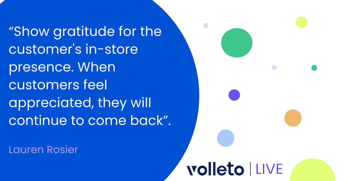 Volleto's tweet photo. In-person sales tip #009: “Gratitude vs appreciation” by Lauren Rosier

#retailtech #customerexperience #salesstrategy #ecommerce #retailinnovation #InPersonSales https://t.co/tXW0DdWFVd