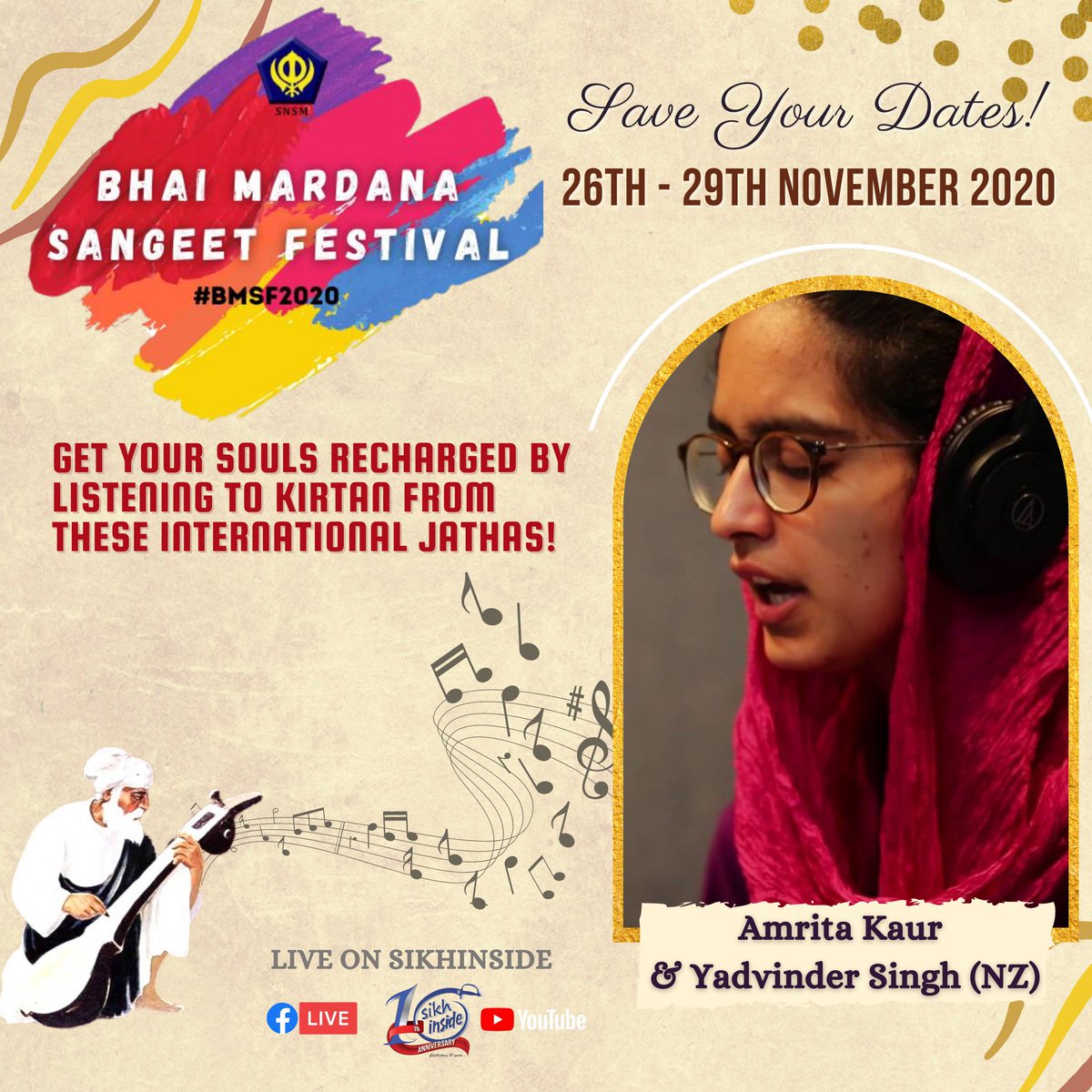 sikhmalaysia's tweet photo. This 26th - 29th November, #BMSF2020 brings you more international talents. Be sure to catch them live on SikhInside's Facebook and YouTube.
- Bains Family Jatha (USA 🇺🇸)
- Amrita Kaur & Yadvinder Singh (NZ 🇳🇿)
- Veer Balvinder Singh (Melbourne, Australia 🇦🇺)
... https://t.co/JZ4MRSdnbJ