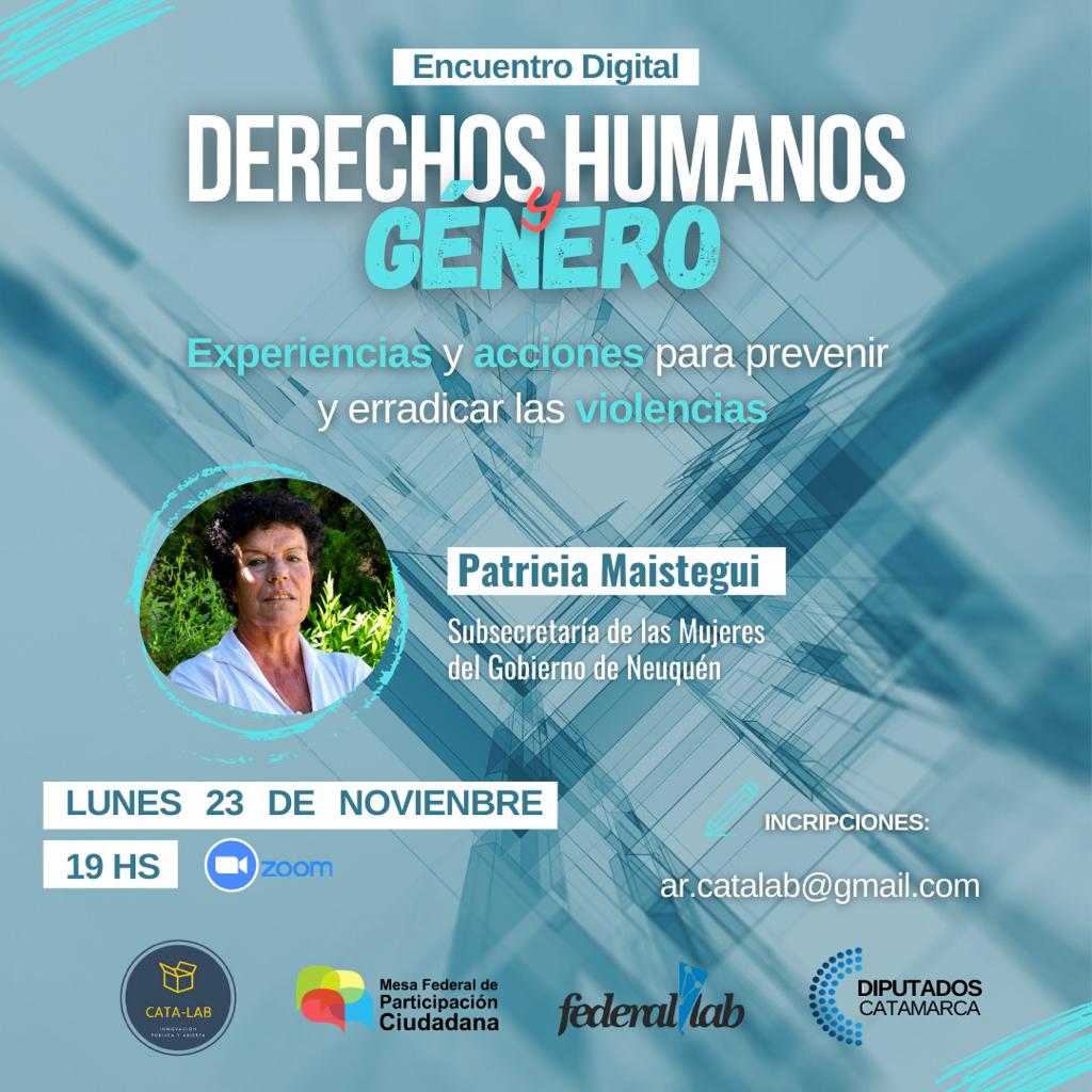 NegroFigueroa13's tweet image. Hoy 19 hs Encuentro Digital “DDHH y Género" Experiencias desde las OSC y acciones desde las instituciones. Organizado x el @LabCata Observatorio DDHH Camara de Diputados Catamarca @FederalLab 
Estará @FernandaEAlonso
presidenta @MesaFederalPC y Patricia Maistegui @Subsemujeresnqn