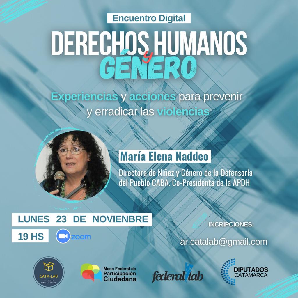 NegroFigueroa13's tweet image. Hoy 19 hs Encuentro Digital “DDHH y Género" Experiencias desde las OSC y acciones desde las instituciones. Organizado x el @LabCata Observatorio DDHH Camara de Diputados Catamarca @FederalLab 
Estará @FernandaEAlonso
presidenta @MesaFederalPC y Patricia Maistegui @Subsemujeresnqn