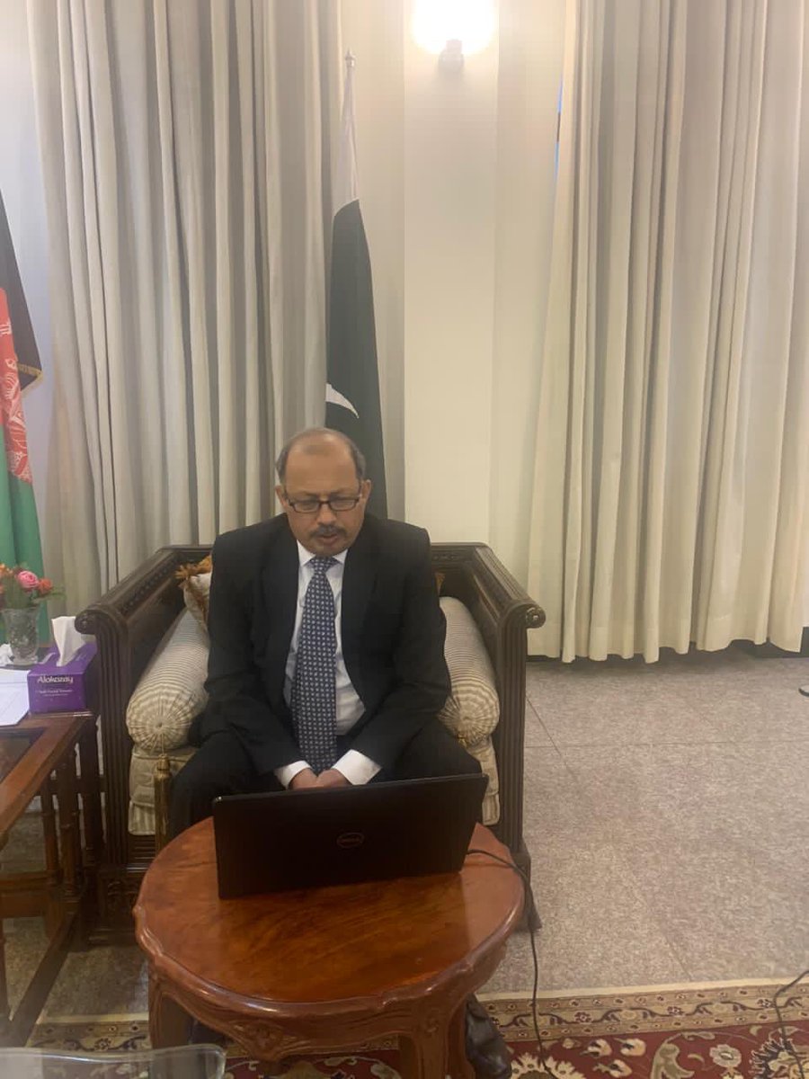 ambmansoorkhan's tweet photo. Delivered statement at High-level Meeting on Regional Cooperation on the side-lines of the #2020AfghanistanConference. Reiterated Pak support to regional connectivity for stable &amp; prosperous Afg. @MHaneefAtmar             @UNAMAnews @pakembkabul
@foreingofficepk @afg_mfa https://t.co/4ZoHoe8qpO