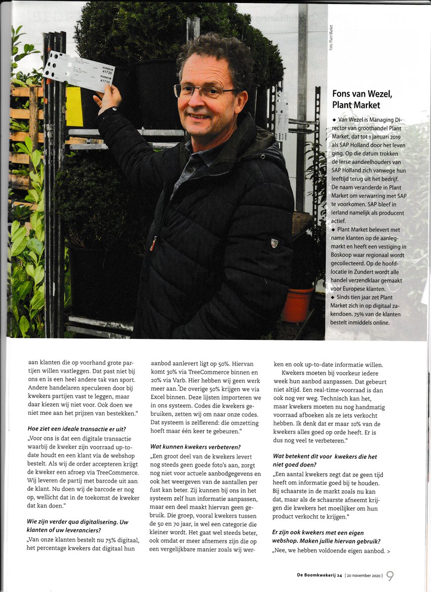 PlantMarketBV's tweet photo. Pagina 2 #interview #plantmarket #wholesale #b2b #digitalisation #plants #digitalisering https://t.co/HJR5xkjlRb