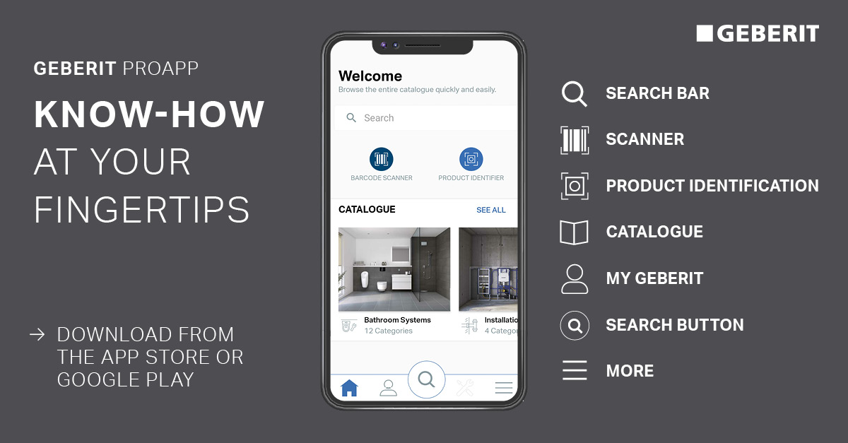 GeberitUK's tweet photo. The App for sanitary pros! 

Download the Geberit ProApp now to see a quick tutorial of all the features which can benefit you, from The Scanner, Catelogue, Product Identifier, and many more!

Available from the App store or Google Play.

#geberitproapp #geberitknowhow https://t.co/4LcMayrLmZ