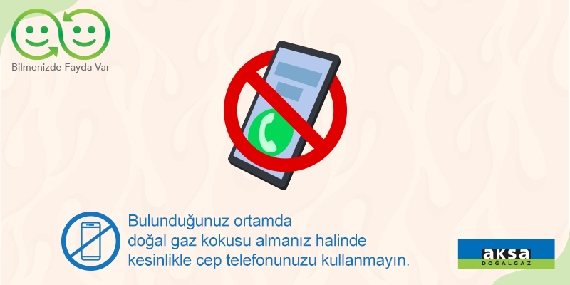Herhangi bir gaz sızıntısı yaşanması durumunda kıvılcım riskine karşı cep telefonunuzu sızıntının olduğu alanda kesinlikle kullanmayın. Ortamdan uzaklaştıktan sonra vakit kaybetmeden 1⃣8⃣7⃣ #DoğalGazAcil Hattımızı arayın. #bilmenizdefaydavar