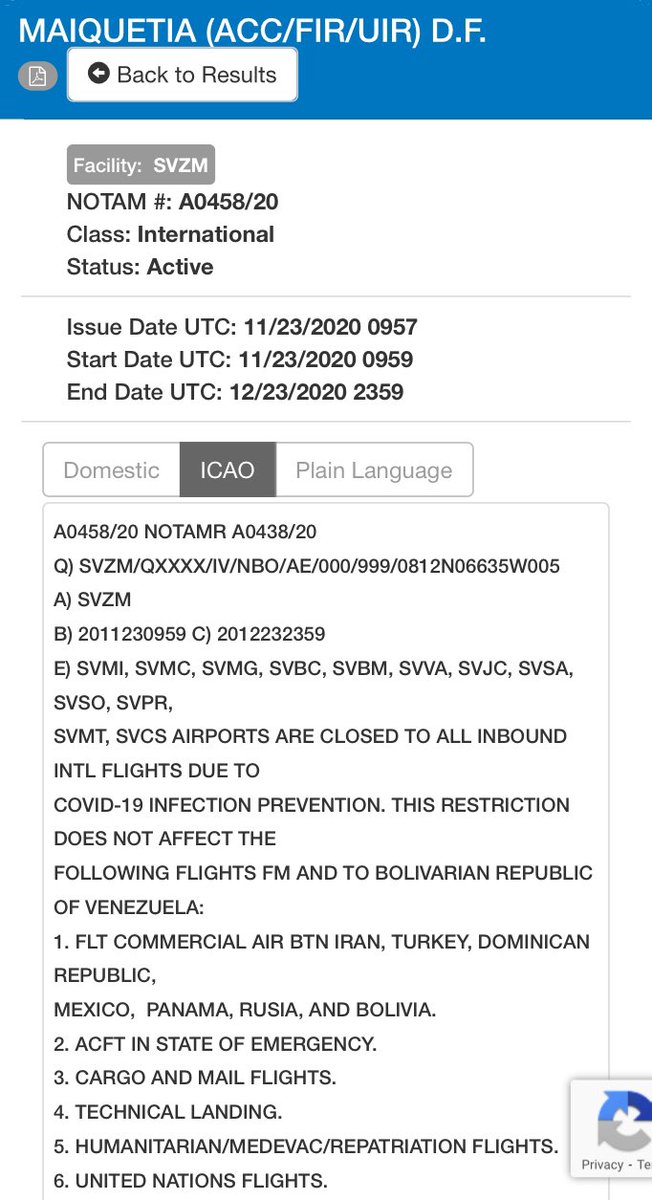 RodolfoRuizA's tweet photo. #23Nov | ÚLTIMA HORA: #INAC incorpora a #Bolivia y #Rusia a la lista de destinos autorizados para la operación de vuelos comerciales desde #Venezuela, según #NOTAM publicado en la mañana de hoy. https://t.co/h2xk6rAIEq