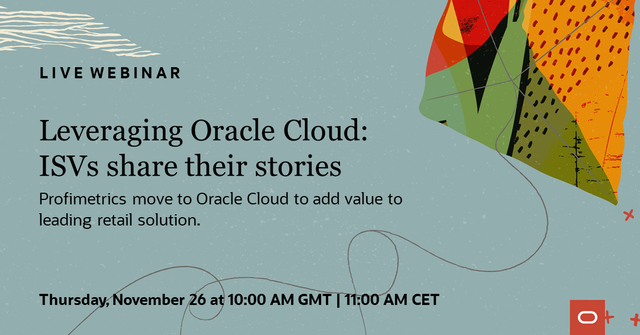 cschluet's tweet photo. @profimetrics move to #OracleCloud to add value to leading retail solution. Join this live webinar on November 26 to learn what this meant for them and their #retail customers. https://t.co/czyyDK9ms2 https://t.co/Qbmv781hVA