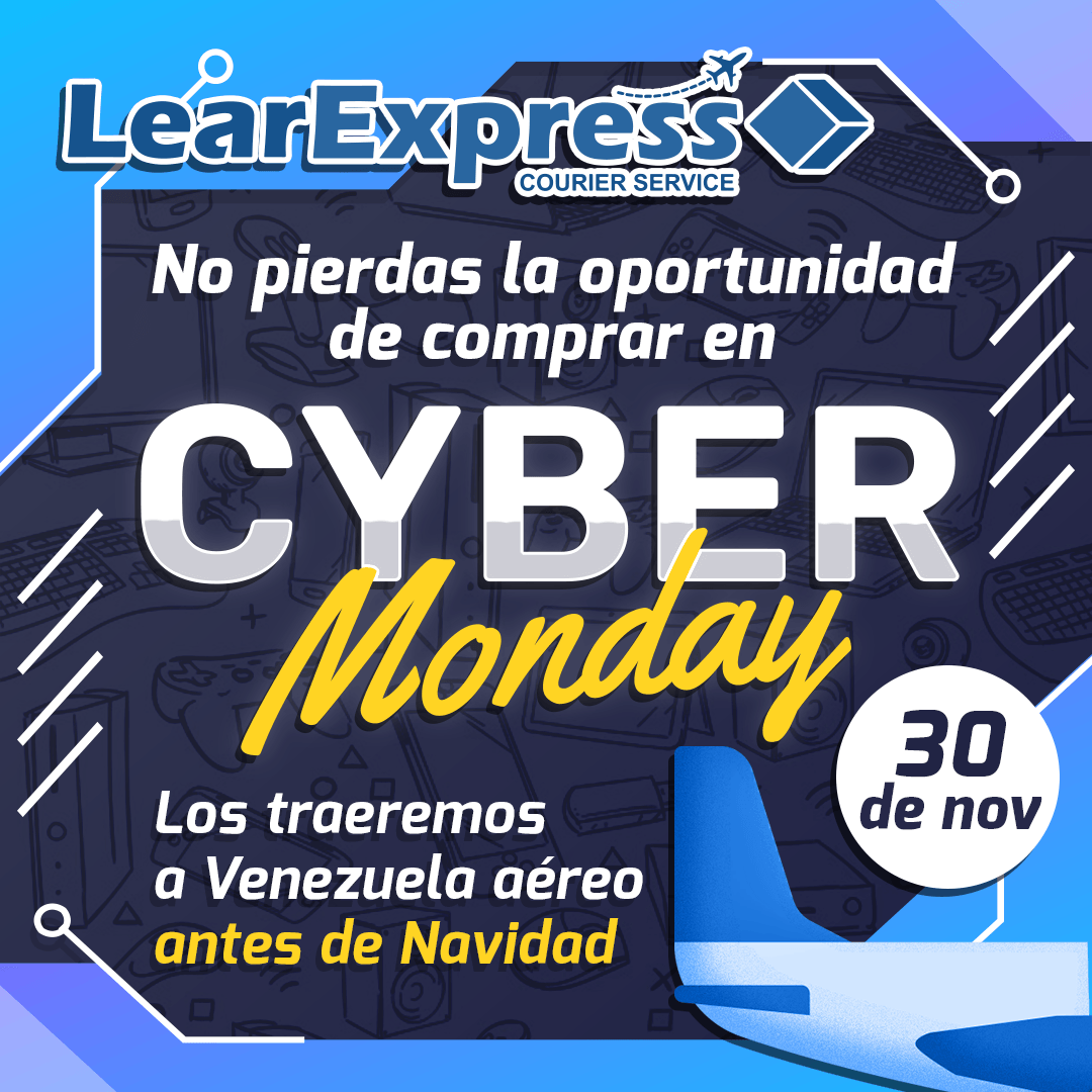 LearExpress_Ve's tweet photo. El próximo lunes podrás aprovechar las ofertas de #CyberMonday haz tus compras y las enviaremos a #Venezuela.
#LearExpress #Venezuela #Envíos #Paquetería #Venezuela #USA #Courier #Envíosaéreos #Envíosmarítimos #Navidad https://t.co/0fpkgqipgx