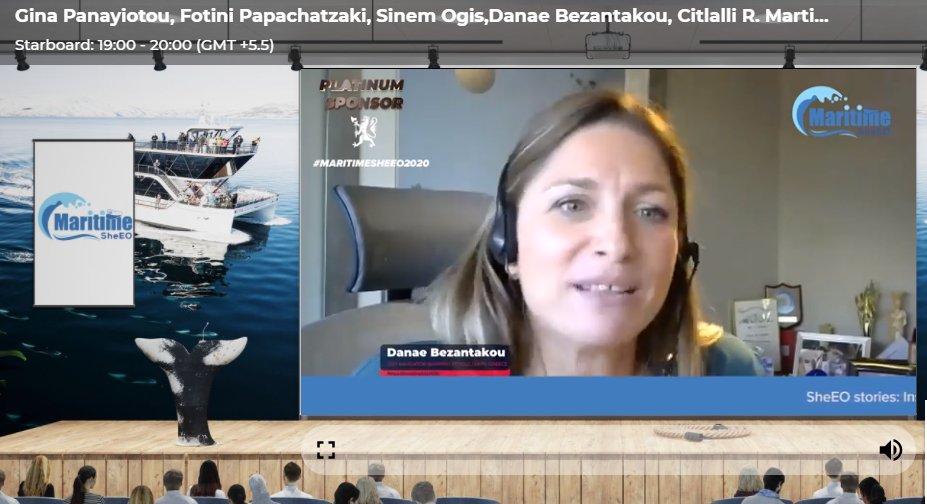 MaritimeSheeo's tweet photo. The 2nd Global Young Shipping Forum: Danae Bezantakou moderates a special session for all young maritime professionals: seafarers and young executives onshore with women from around the world. #MaritimeSheEO2020 https://t.co/E2B6NJF4Mr